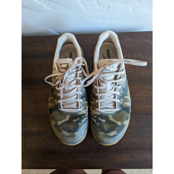Nike Camo Metcon Athletic Shoes - Tan, Green, Gray - Picture 4 of 10